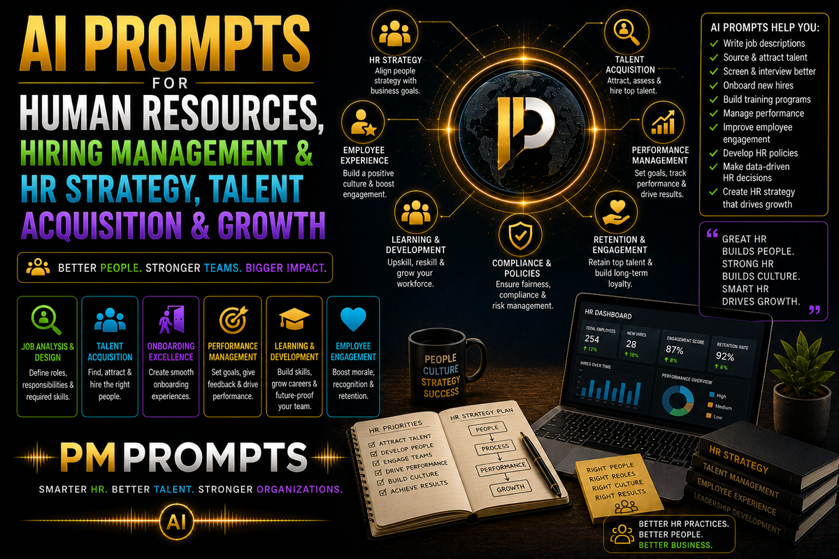 AI prompts for human resources hiring management HR strategy talent acquisition - PMPrompts