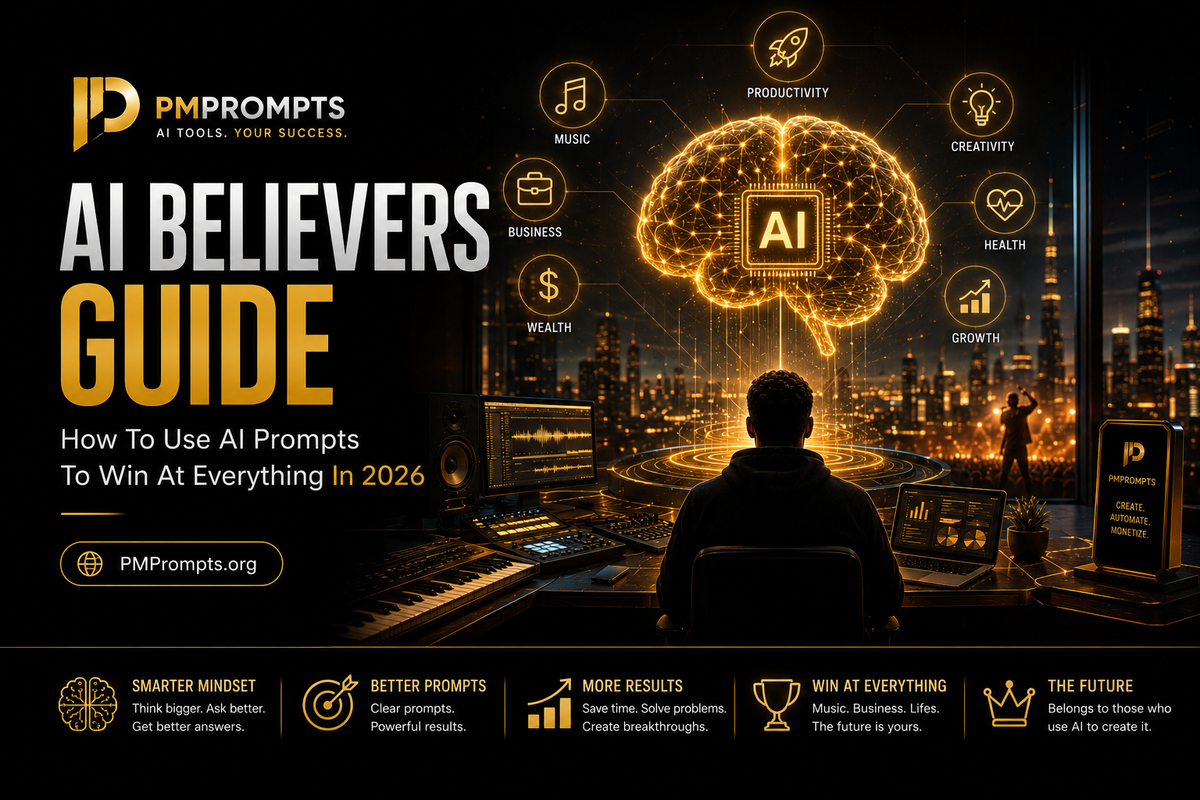 AI believers guide how to use AI prompts to win at everything music business life 2026 - PMPrompts