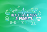 Premium blue-and-gold Health & Fitness AI Prompts purchase guide for health AI prompts for busy professional meal prep, designed for busy adults planning ordinary meals and shopping
