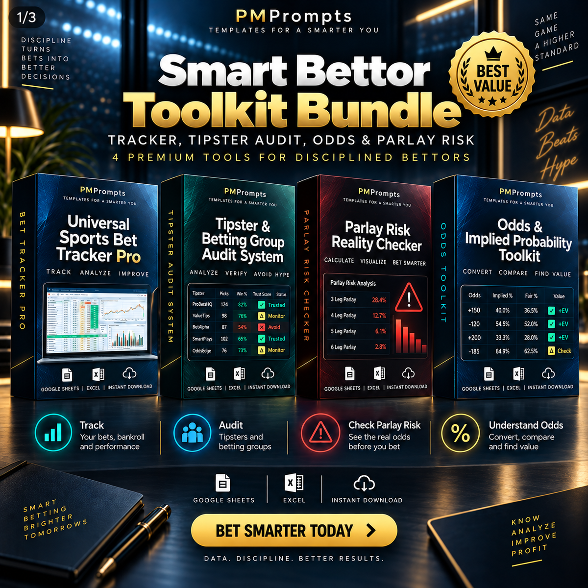 Smart bettor toolkit bundle digital product cover