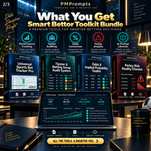 Sports betting toolkit bundle with tracker odds tipster audit and parlay tools