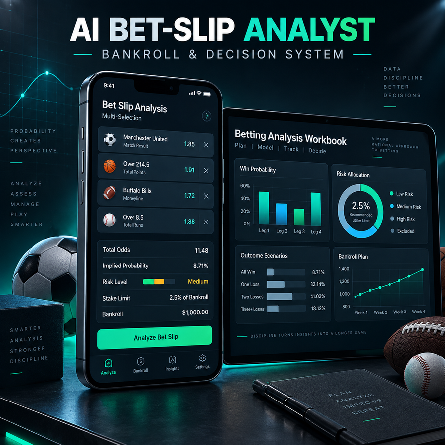 AI Bet-Slip Analyst and Bankroll Decision System digital product cover